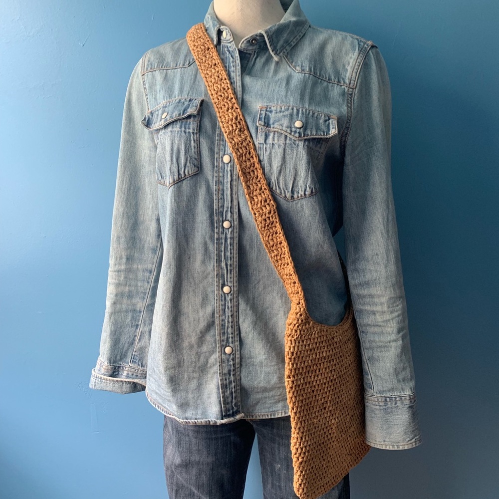 Helen Kaminski hand-made flat crossbody bag